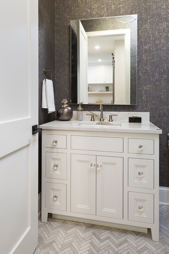 Custom Bathroom Cabinets Mn, Davis Asymmetric Single Sink Vanity With Drawers
